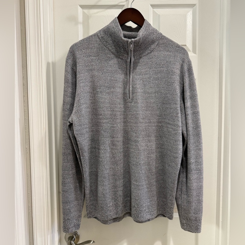 Men's Gray Quarter-Zip Pullover Sweater